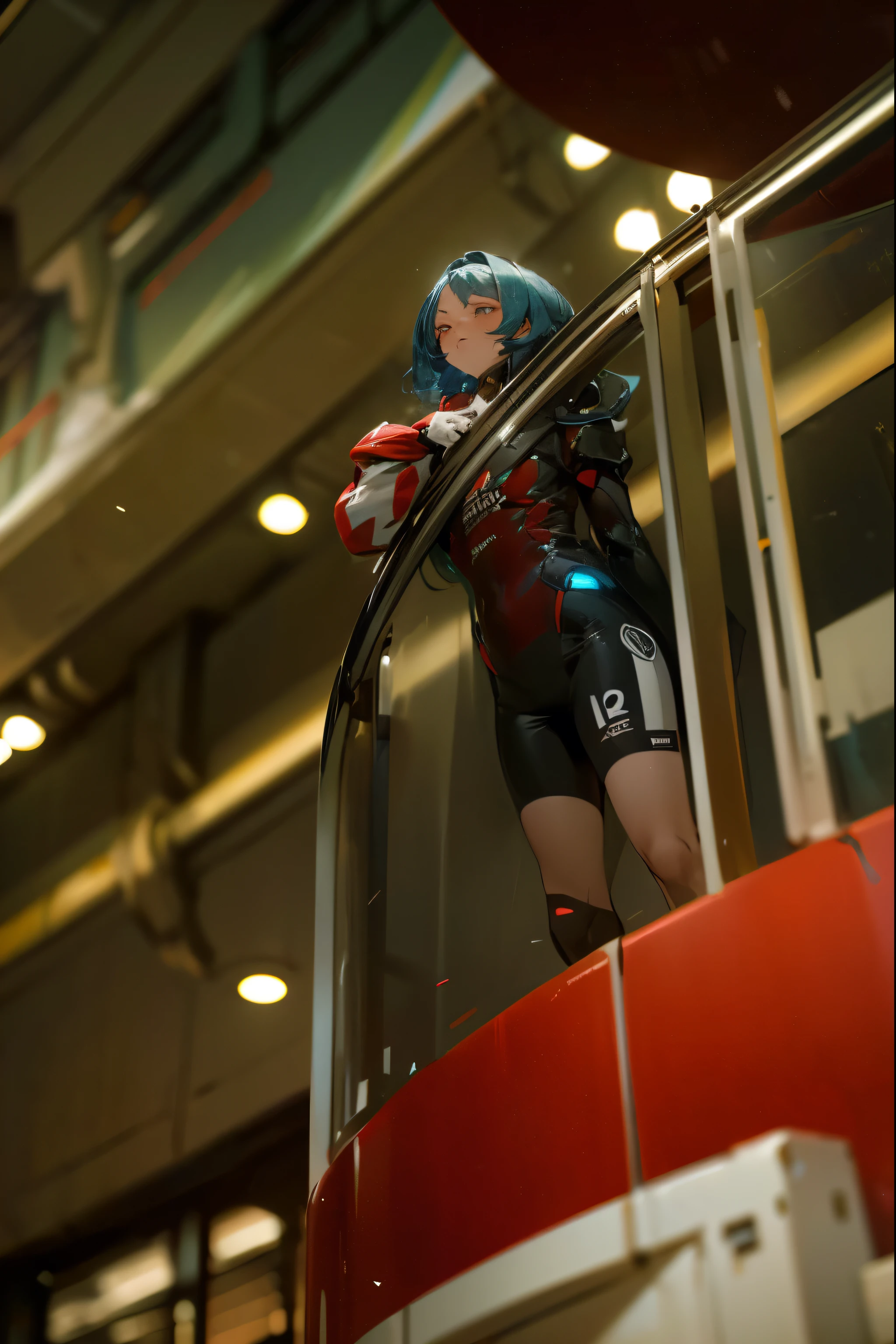 (Best quality, 8k, 32k, Masterpiece, UHD:1.2) "Transform the current setting into the high-tech and intense atmosphere of the Blue Lock Facility from the Blue Lock anime. The environment should be a massive, state-of-the-art sports training center with a futuristic, minimalistic design. The facility is composed of sleek, metallic walls, advanced holographic displays, and well-lit corridors. The training area is vast, with a stark, almost sterile appearance, filled with various cutting-edge soccer training equipment. The overall mood should be intense, as this is a place where the most competitive and determined athletes are trained to be the best strikers. No other people or characters should be visible in the scene." ((balcony))