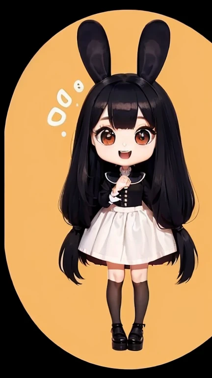 ((high quality)), ((masterpiece)), 8k, anime, Black circle, Rabbit, Large teeth, (3307 pixels x 4252 pixels)  