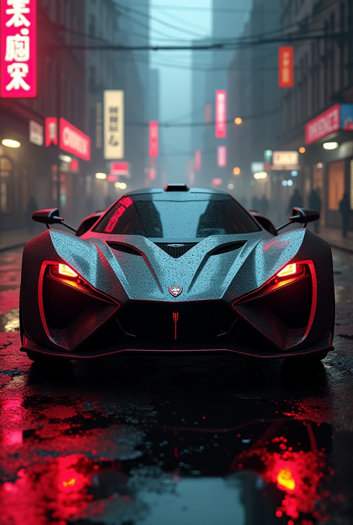 animation comic if a blood hungry female vampire was a car, incorporate female vampire head, vampire fangs, cyberpunk car
