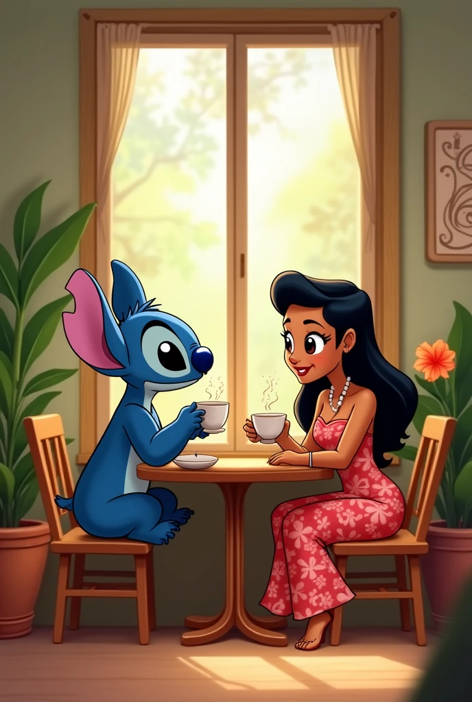 Stitch and Horana having coffee