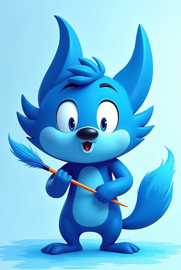 Writing with brush blue colour blue
Cartoon character for YouTube
Use only blue colour in the image