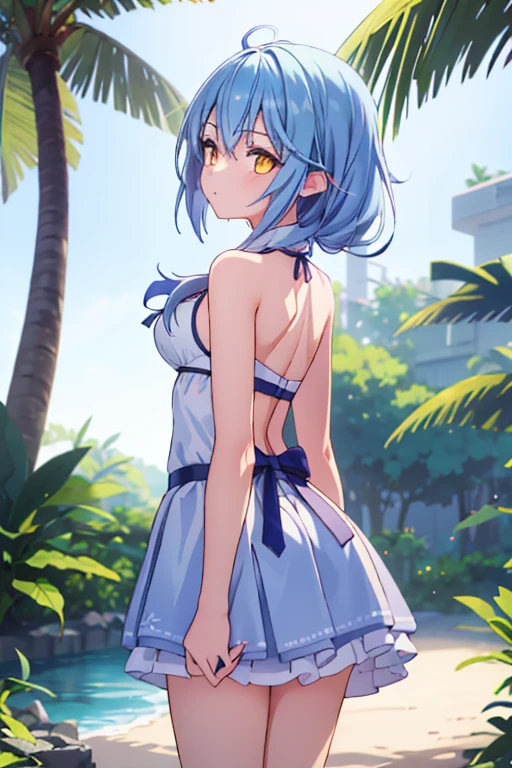 1 girl, (Full body depiction of the character), Position: Crawling, (Emphasis on Hip line), (Point of view: From behind), Outdoors, Sunny beach, (Perfect hands), (Perfect anatomy), (Perfect body structure), ((2 arms)), ((2 legs)), Masterpiece, Best quality, High resolution, Ultra high resolution, Perfect pixels, Depth perspective, 4K, Ultra high resolution, /Studio lighting, /Sharp focus, /Bright colors, /Portrait, /Warm colors, /Soft lighting, (チャイナドレス)、