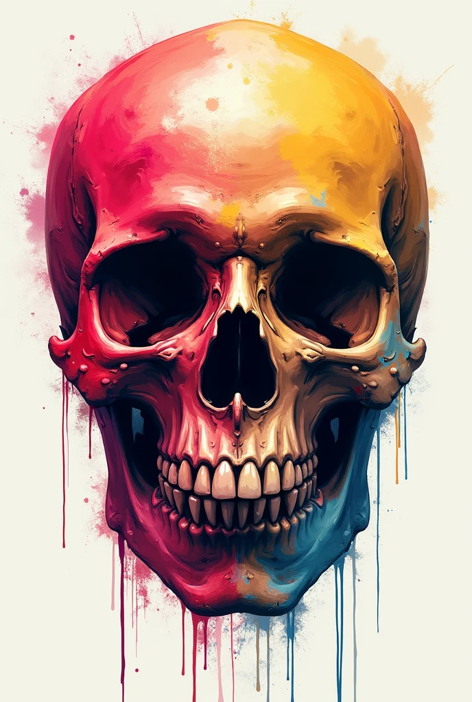 A human skull coved in paint