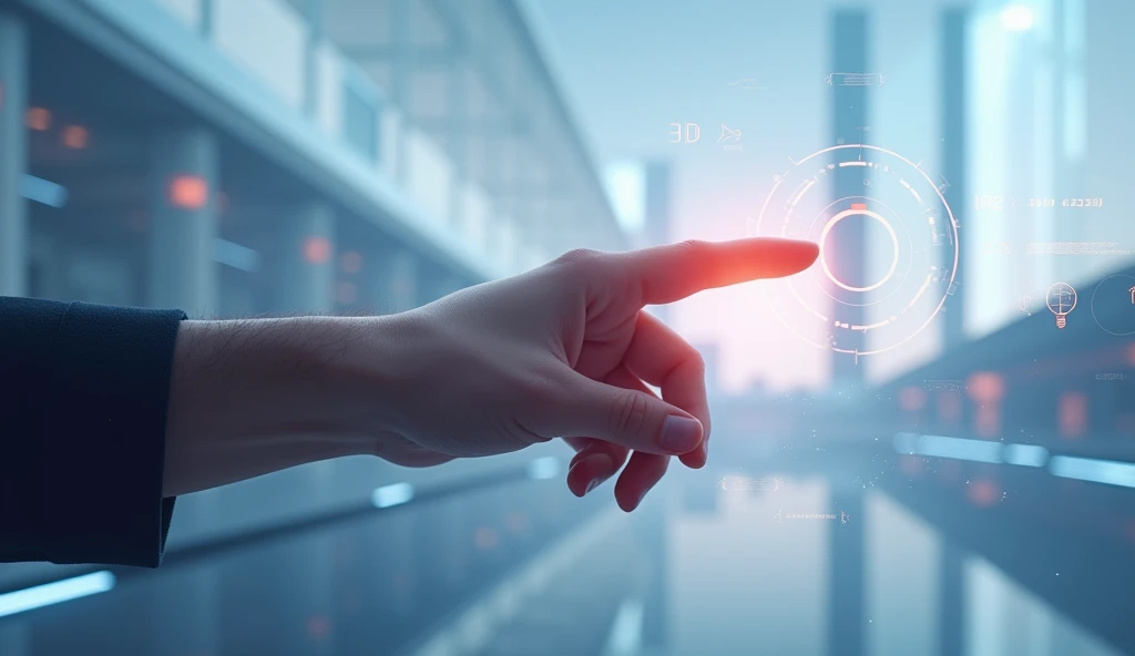Digital transformation conceptual for next generation technology era, finger touching