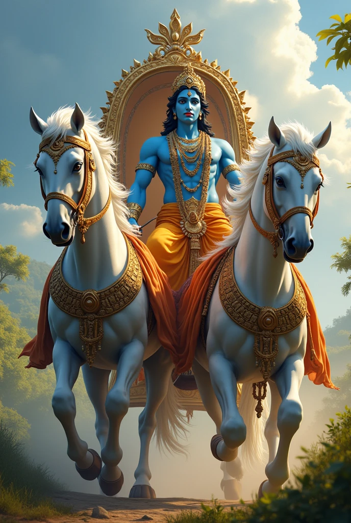 Krishna ji on horse chariot