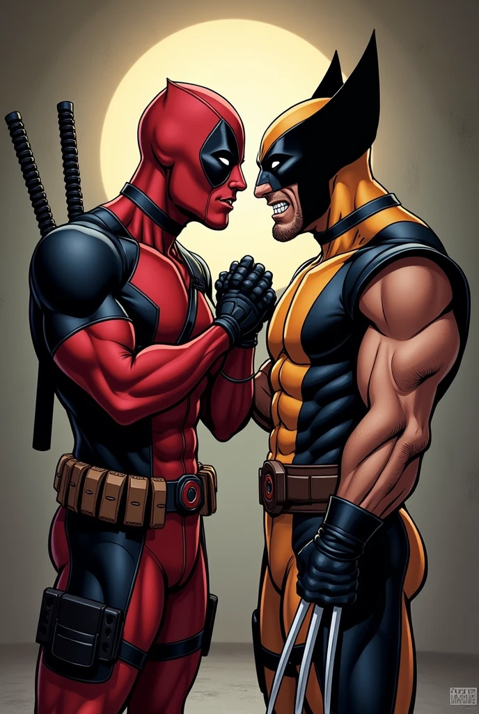 Deadpool touched wolverine&#39;s big cock 