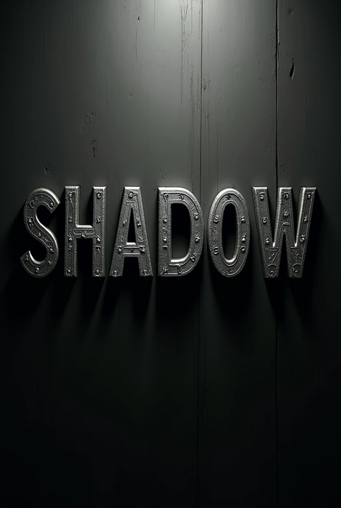 "SHADOW" written in classical style with steel texture