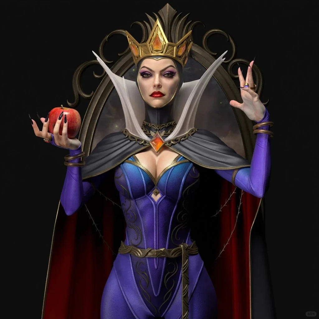 Vicious Queen,Holding the red poisoned apple,real