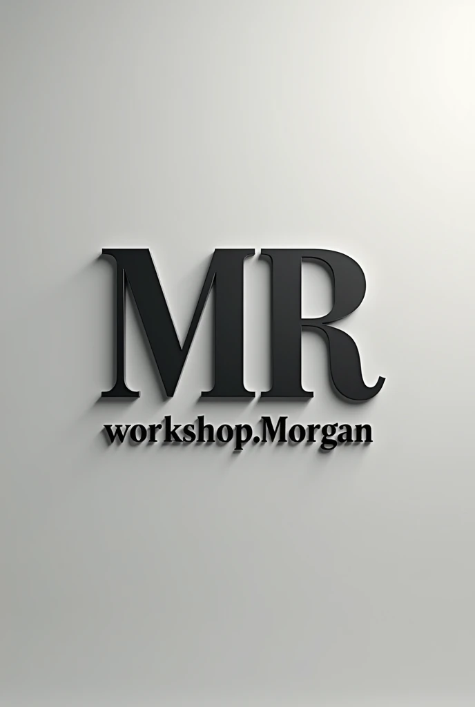 Create a realistic 4k logo that says MR workshop.Morgan