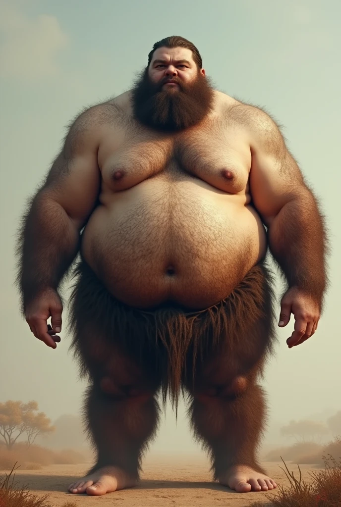 Fat Man, with body hair, naked
