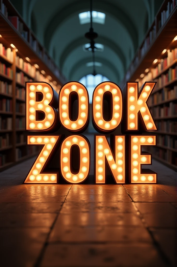 make the title "BOOK ZONE" like in a cinema