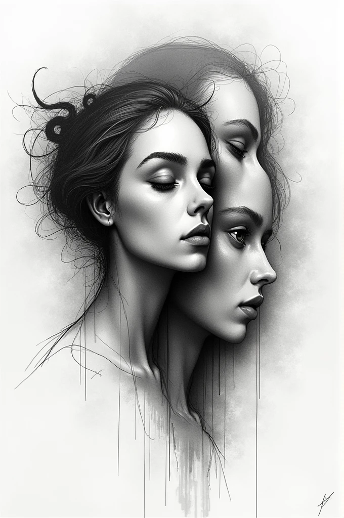 Two faces in one image , sketch