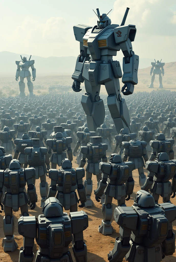 A huge gundam mech army 