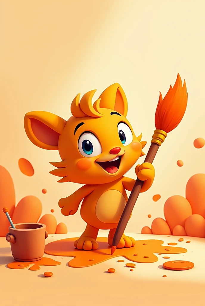 Writing with brush orange colour orange
Cartoon character for YouTube
Use only orange colour in the image