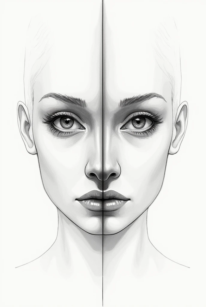 Two faces in one image , sketch joined image up side face and down side