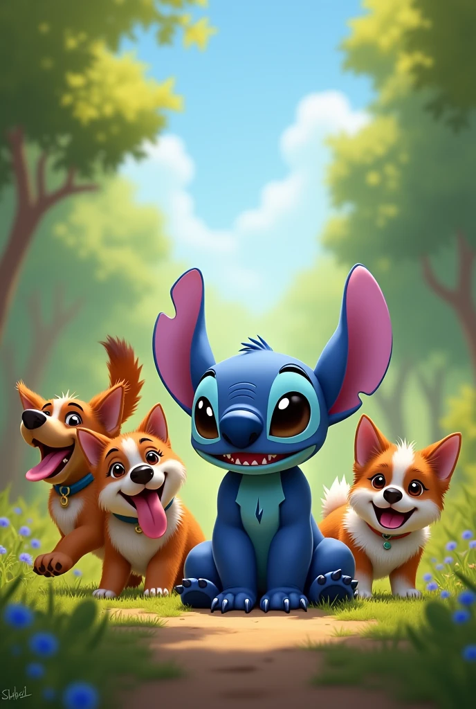 Stitch with dogs