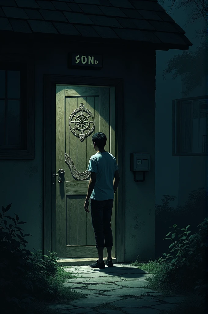 Here are creative image prompts in English based on your story:
The Marked Door**: Rahul approaches his home at night, and as he reaches for the door, he notices the same strange symbols from the diary carved into the wood of his front door. A cold chill runs down his spine as the atmosphere around him grows tense and foreboding.

