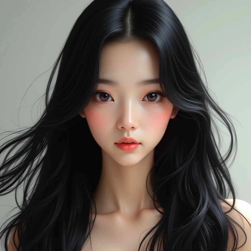 Long Hair beautiful girl Asian Black Hair gloss々 Long Hair,