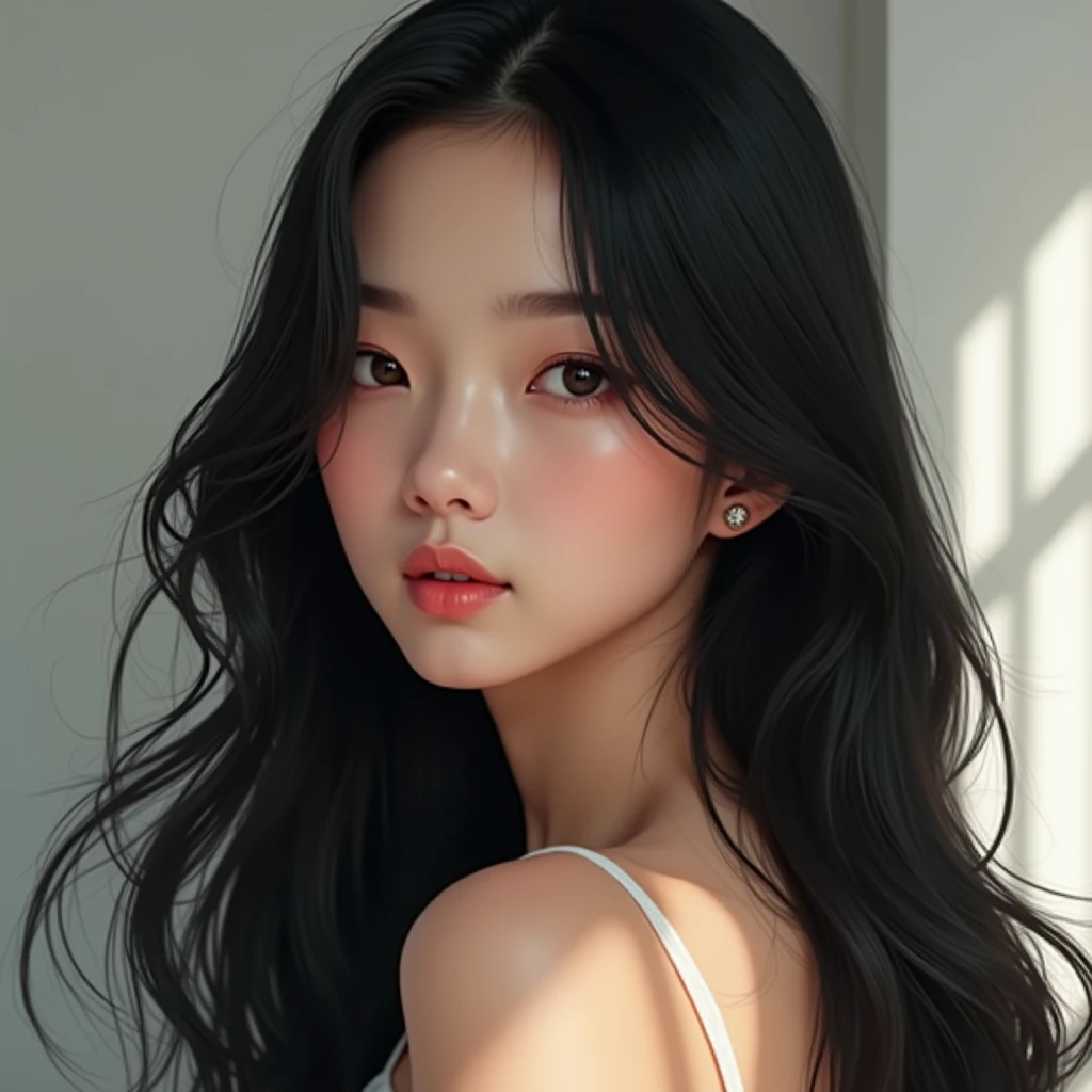 Long Hair beautiful girl Asian Black Hair gloss々 Long Hair,