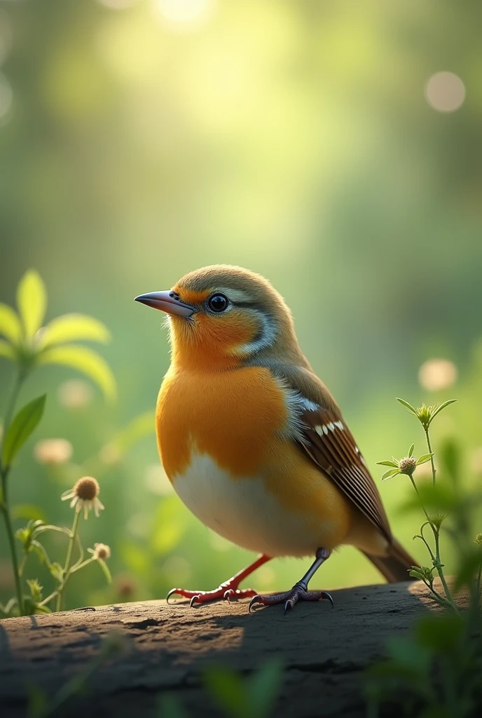 Beautiful saw a little bird first time