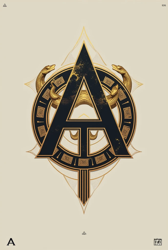 Clean Modern Logo For a company called "AEGIS Records". Play with the combination of "A" and "E", and include Medusa/Versace+golden features