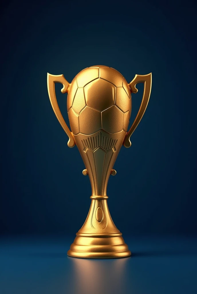 e football logo golden color trophy with dark blue background.