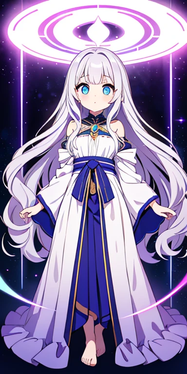 Full body, beautiful eyes , 1 girl , full body , cute girl , anime style , cute eyes , (standing up) , ( Seraphine has an ethereal beauty, with silver hair that cascades down her back and eyes that glow with an unsettling light. She wears a robe of shimmering, iridescent fabric that reflects the colors of the Eclipsal Realm, giving her an almost otherworldly appearance.) , ballgown
