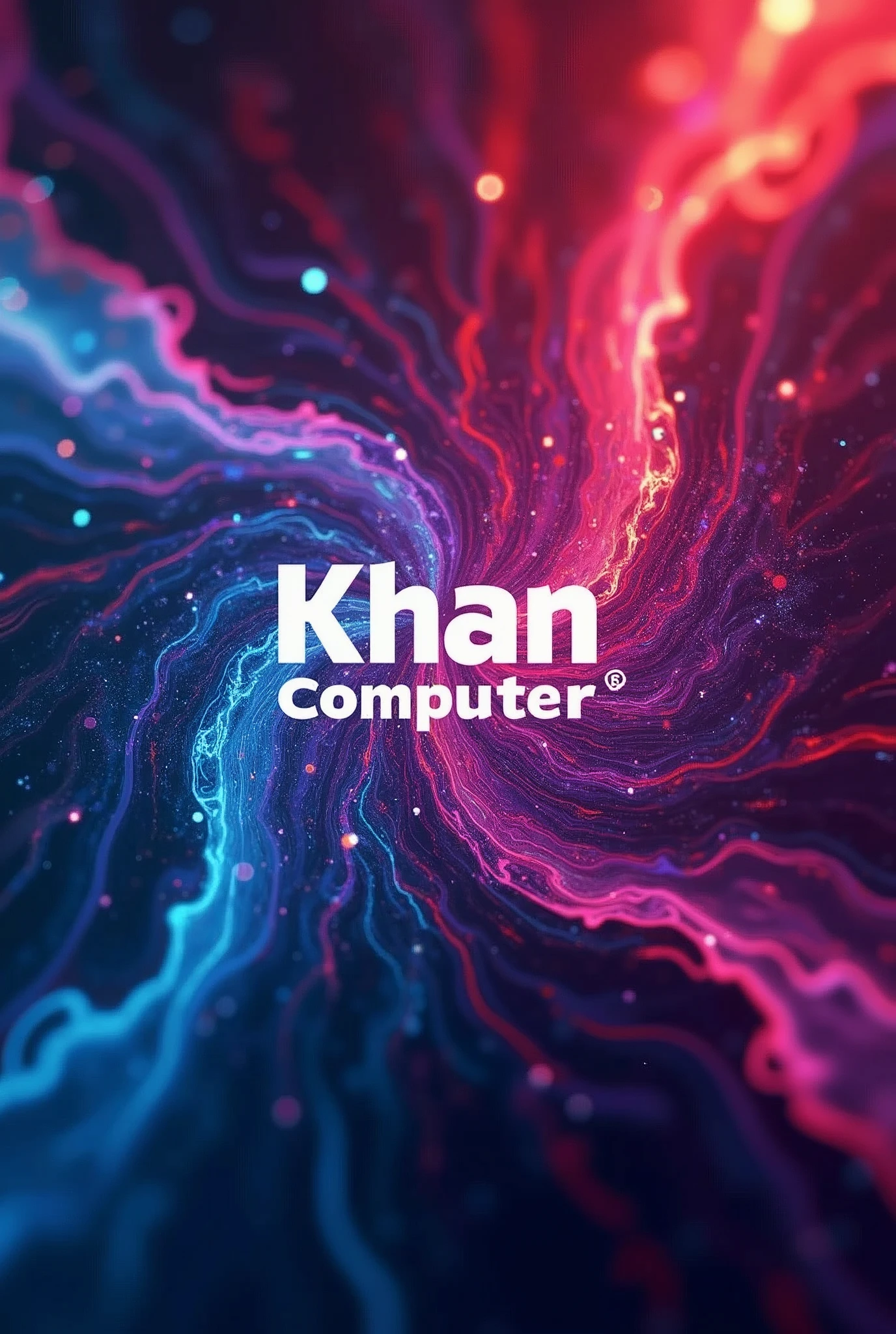 make a amazing colorful wallpaper for desktop and write 'Khan Computer' in middle
