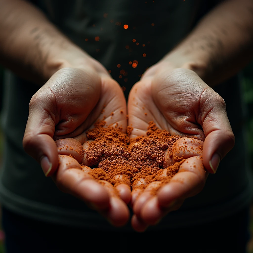 Ashes in the hands