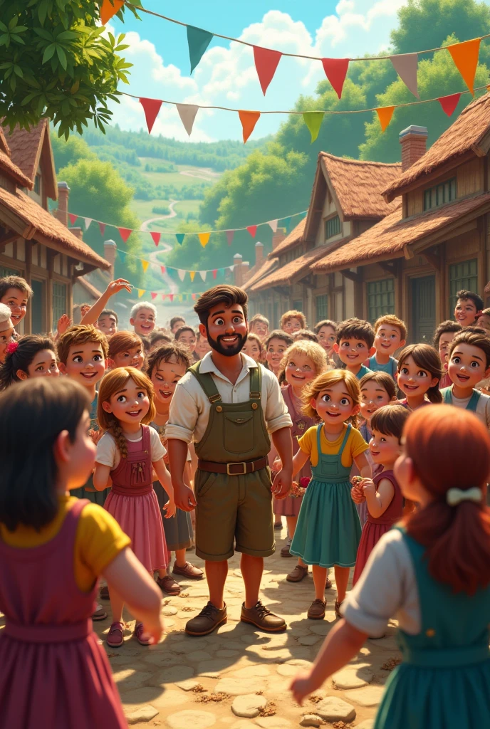 The people of village is happ on woodcutter