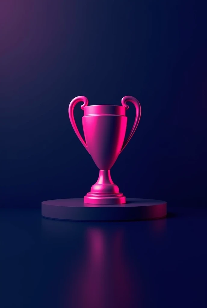 e football logo dark pink color trophy e champions trophy style with dark blue background.
