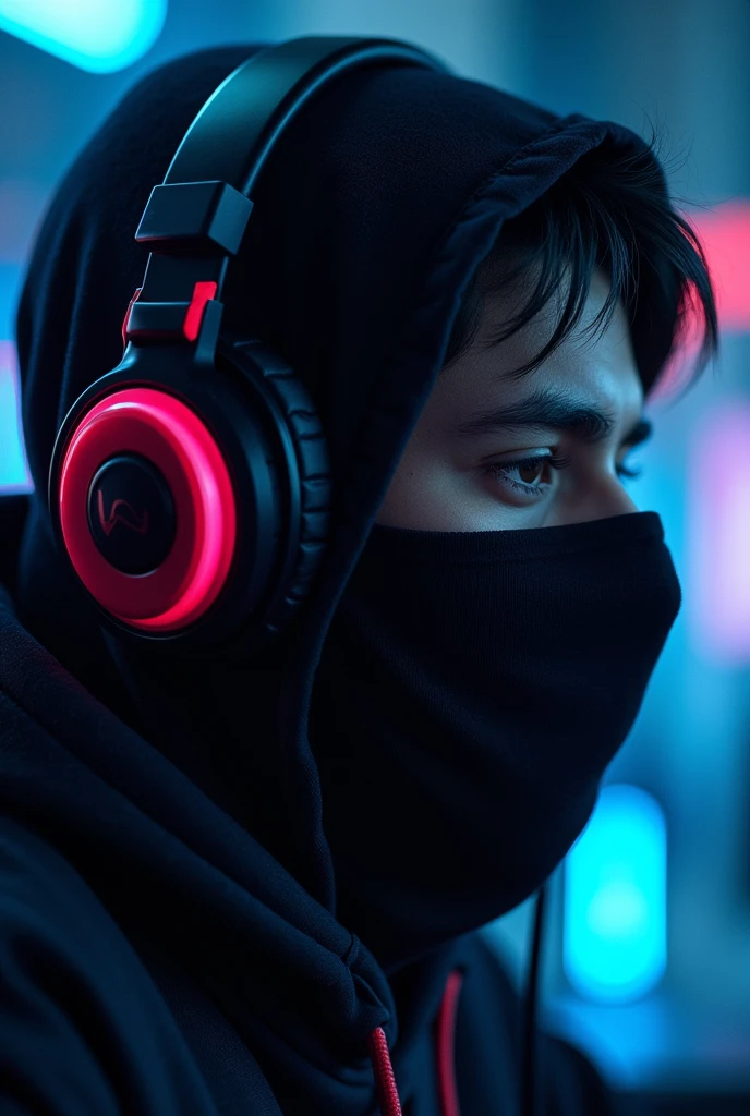a close up of a person wearing headphones, shroud, kerem beyit, kda, rafeal albuquerque, sylas, streaming on twitch, ibex masters, discord profile picture, vitorugo, from reading to playing games, no - text no - logo, tomb raidar, feisar, the god zeus, romero ressendi