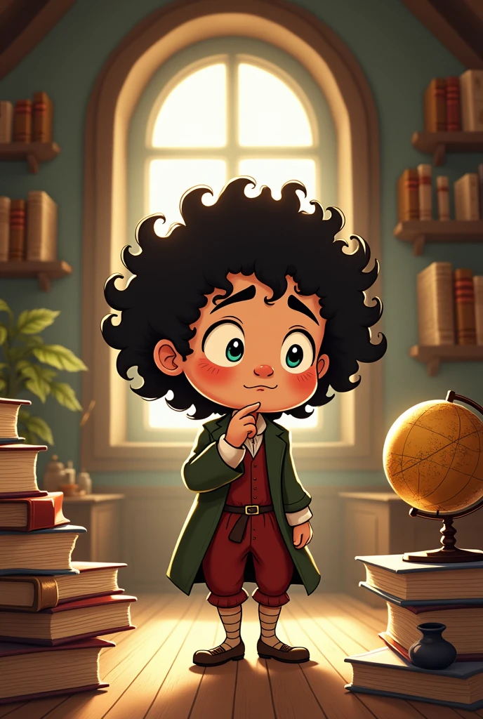 Baruch Spinoza in childhood cartoon 
