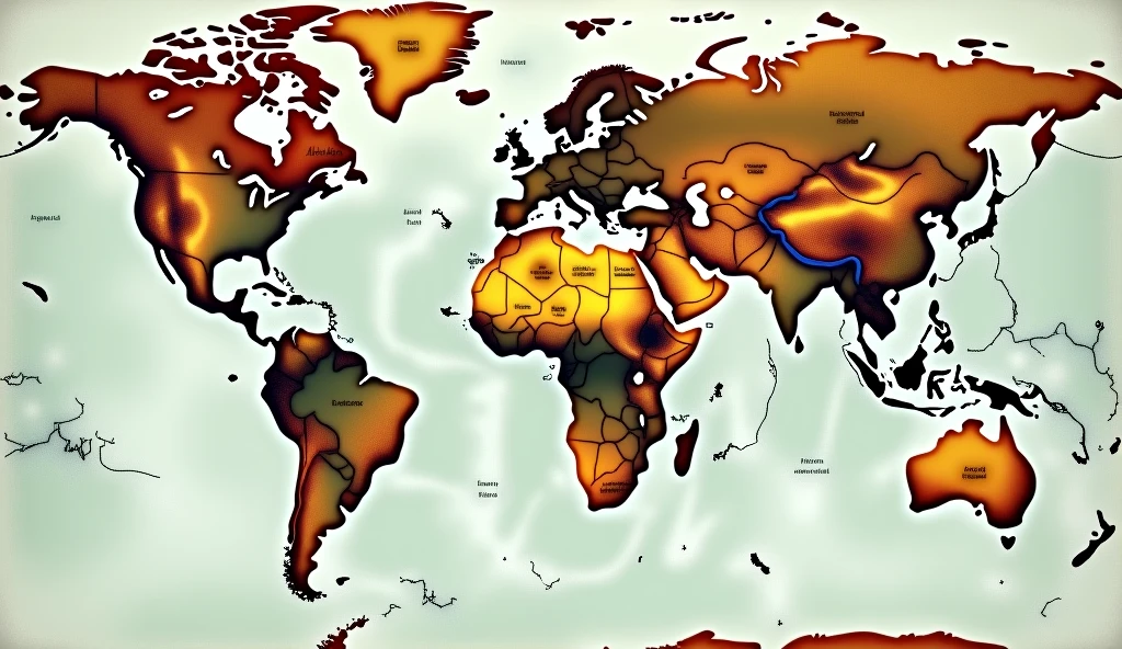 Africa and Asia in world map