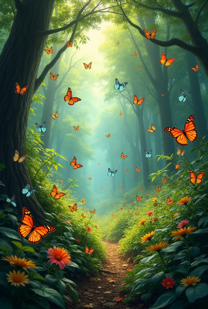 A forest full of butterfly's 