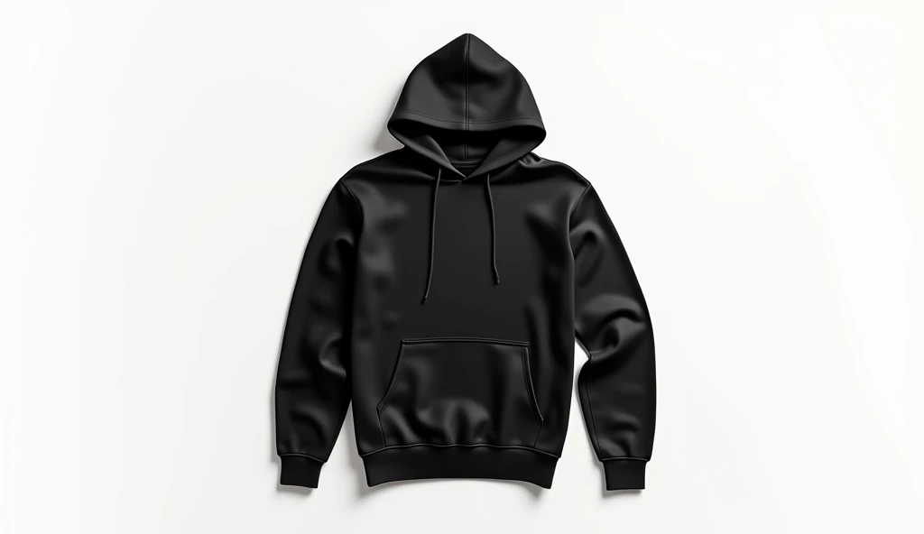 Blank black hoodie template. Hoodie sweatshirt long sleeve with clipping path, hoody for design mockup for print, isolated on white background.