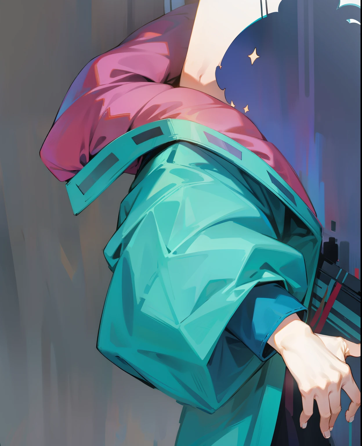  Character Illustration, Clothes, Sleeves, Wrinkles, Texture, High Definition 