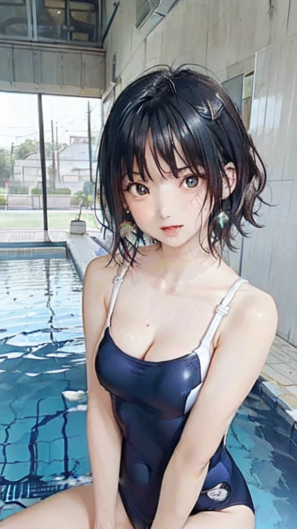 (Highest quality)), ((masterpiece)), (detailed), 一人ののBeautiful woman,Very sexy,(((Small Breasts 1.5,One Piece Navy Blue Competition Swimsuit))),By the pool,
Beautiful woman,Beautiful little face,Beautiful teeth alignment,Beautiful 8-head body line,Slender body,Beautiful Hands,Beautiful feet,Long hands,Long legs,Long and supple hair,Shiny Hair,Black Hair,No clothes,Embarrassed expression,blush,Thin lips,Beautiful shoulders,Beautiful clavicle、Woman sitting,On the bed,Excited,Semen in hair,Spread your legs,Lots of love juice in the crotch,((Ahegao 1.5)),orgasm,Please open your mouth wide,Sticking out tongue,Drooling,((((Spread your legs,Spread your legs仰け反った女性)))),(((Please raise your hand,Tying your arms above your head 1.6))),Expressions of Ecstasy,Climax expression,blush,