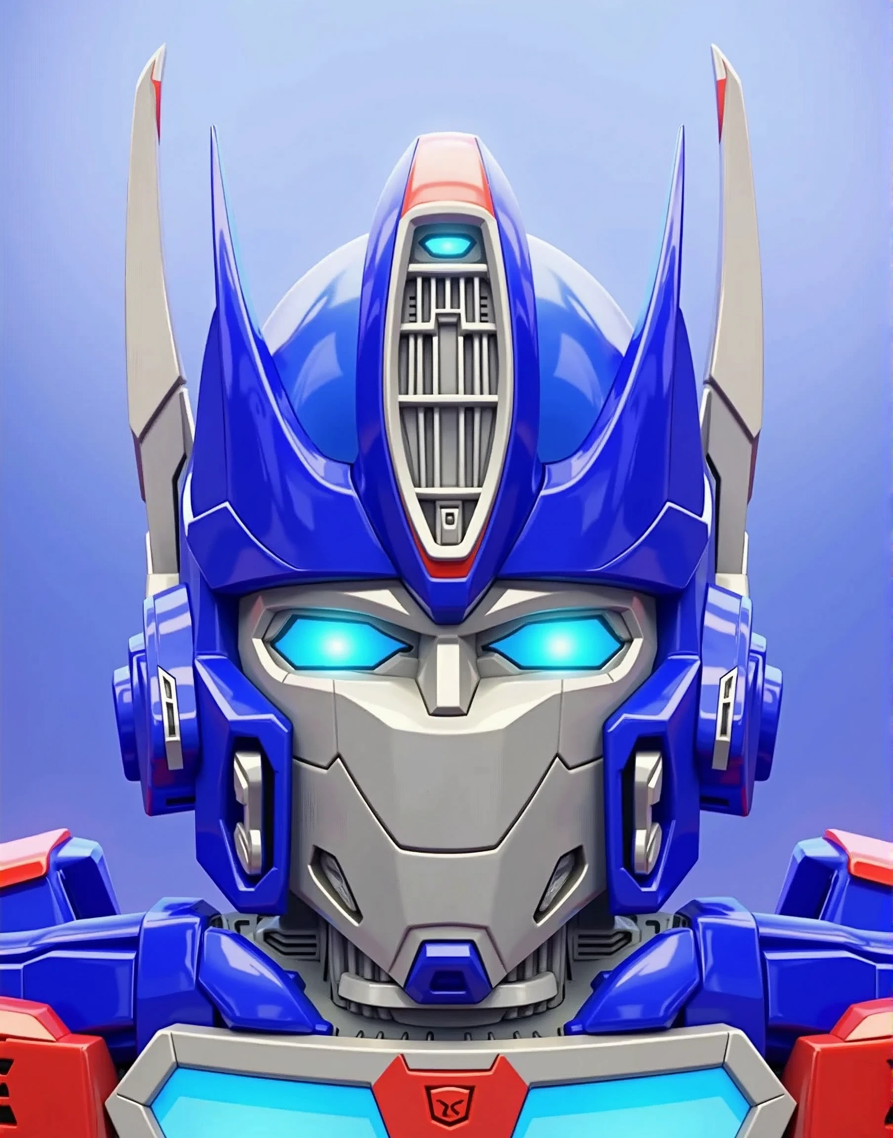 realistic Optimus Prime, Transformers Autobot robot, highly detailed mecha design, cyborg warrior, futuristic sci-fi machine, metallic body, glowing blue energy core, complex mechanical parts, intricate gears and pistons, cinematic lighting, dramatic camera angles, epic scene, cinematic composition, hyper-realistic, 8k, masterpiece, photorealistic, anime style