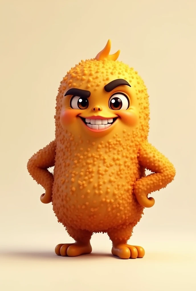 a nugget with a smug look