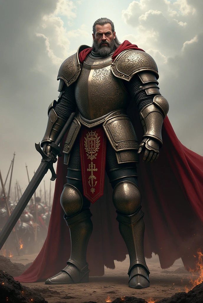 Create a medieval knight that is befitting to the name "Adamastos Gastof"