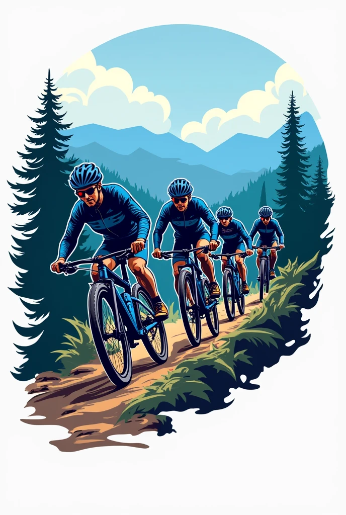 Logo for an MTB cycling group with blue uniforms