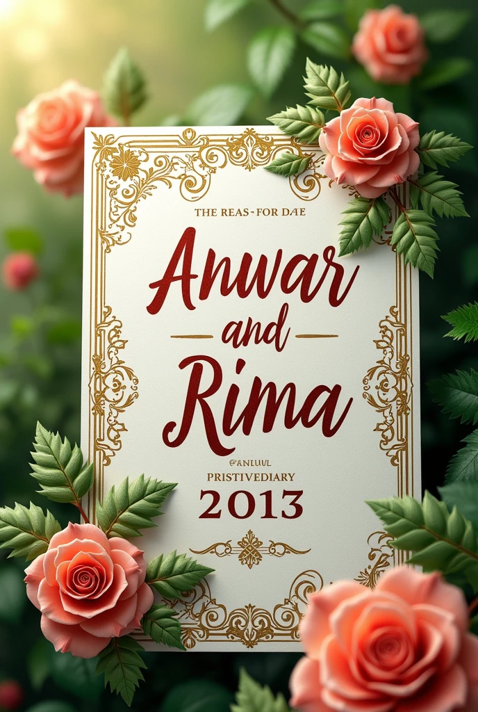 Save the date name ANWAR & RIMA DATE 14 SEP 2024