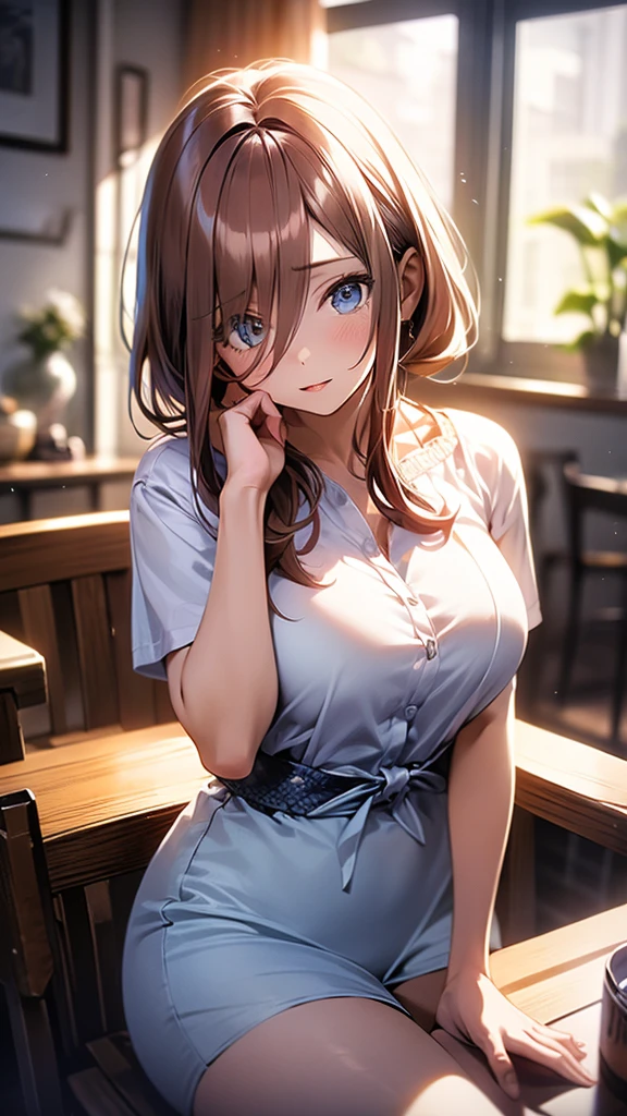 realistic, Two Women、胸を揉んでいる、A painting of two women gazing at each other、お尻を向けている、female up、Two women kiss、Women are lined up.、The entanglement of women、The bodies of two women、Both have big breasts、dramatic, sensuous, highly detailed portrait of a beautiful young woman with long reddish brown hair, big blue eyes with long eyelashes, detailed facial features, smooth vibrant anime-style skin texture, perfect busty figure, confident and attractive pose, white panties visible, hotel room night view, soft lighting, romantic and sensuous atmosphere, (best quality, 4K, 8k, highres, masterpiece:1.2), ultra-detailed, (realistic, photorealistic, photo-realistic:1.37), HDR, uhd, studio lighting, ultra-fine painting, sharp focus, physically-based rendering, extreme detail description, professional, vivid colors, bokeh, portraiture, anime