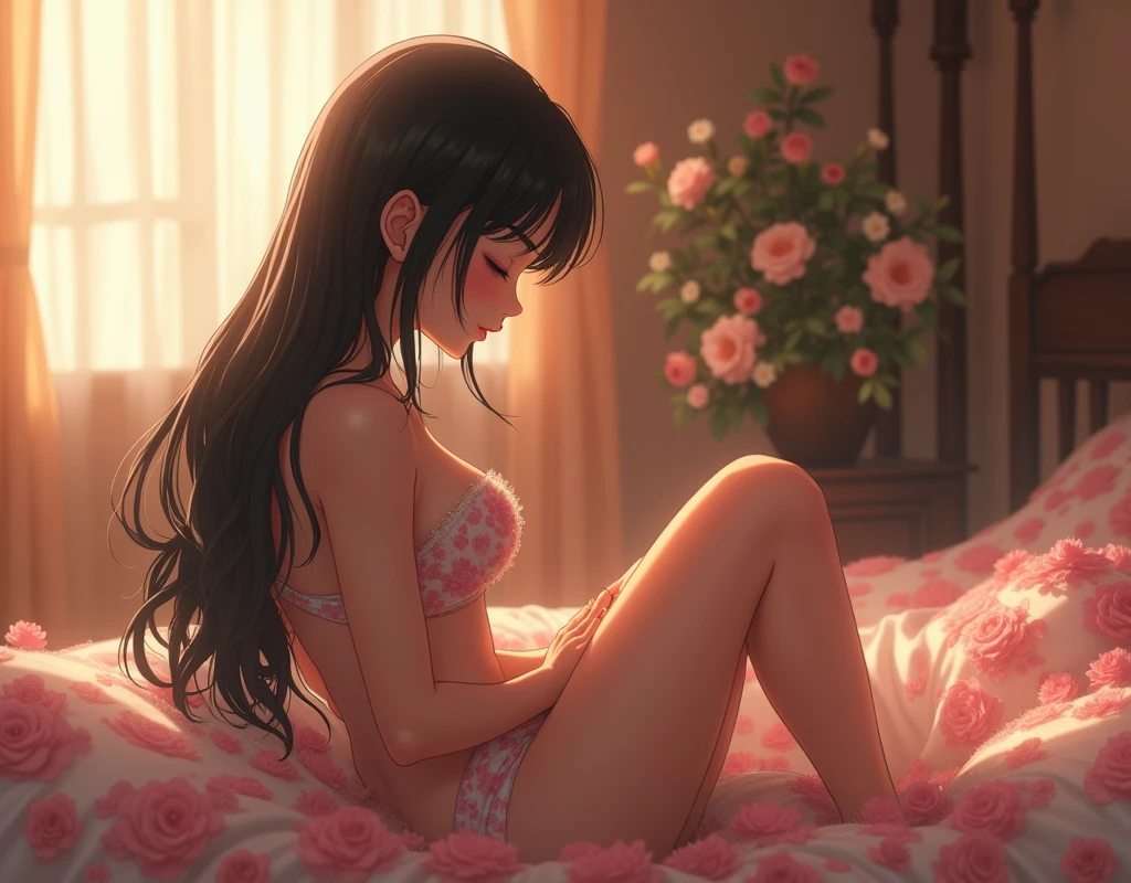 {{{{{3,318 trillion pixels high resolution, nsfw, Realistic scenery and lovely Japanese girl who is sitting and moaning madly as her nudity freshly learned  sexual petting that traces the sexual zone repeatedly with her fingers in a romantic floral bed, thicken the lips look pretty, Her luminous clitoris, Boobs are fluffy and bouncy, Tits that get rounder bigger her deep tight cleavage}}}}}, {{{{{Erotic-romantic composition in which she has her legs open and does her first petting as her budding sexual desire is amplified more and more with the emotional drift of youth, detail of The panting face and voice of a neat and cheerful girl loved by everyone, Her nipples and romantic deep panting depicted in detail, A detailed her repeatedly drastic Orgasms that make the uterus tremble}}}}},{{{{{The hormones in the romantic floral bed cause the innocent girl to flush her face remains a girl only her body changes rapidly tits swelled up to form two beautiful mounds revealing a tight cleavage, A neat girl who sitting and opens her crotch traces her crotch with her fingertips and with a moan experiences her first climax and innocent freshly learned sexual petting that traces the sexual zone, It's too cute and innocent to see her go into her own world nipples out mouth open panting and freshly learned sexual petting as she climaxes over and over again, magical in a romantic floral bed filled with female hormones, All the sexiness that's amplified inside her makes her gasp, her beautiful slender underbust, slender curvy cute waistline, an lewd fetish for lips and necks and waistlines, her clearer nip line from underbust to hips, gloomy straight long wig, thick vivid lips}}}}},{{Extremely detailed}},{{{{{heroine girl's Sexually unused body with pure and innocent aura}}}}}