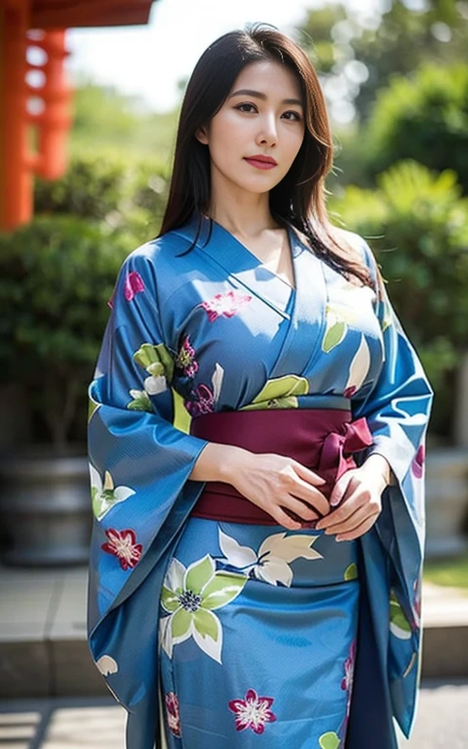 (8K, highest quality, masterpiece:1.2), (realistic, Photoreal:1.3), super detailed, (beautiful Japanese MILF, Japanese mature woman, 48 years old:1.7), (huge breasts:1.5), yukata
