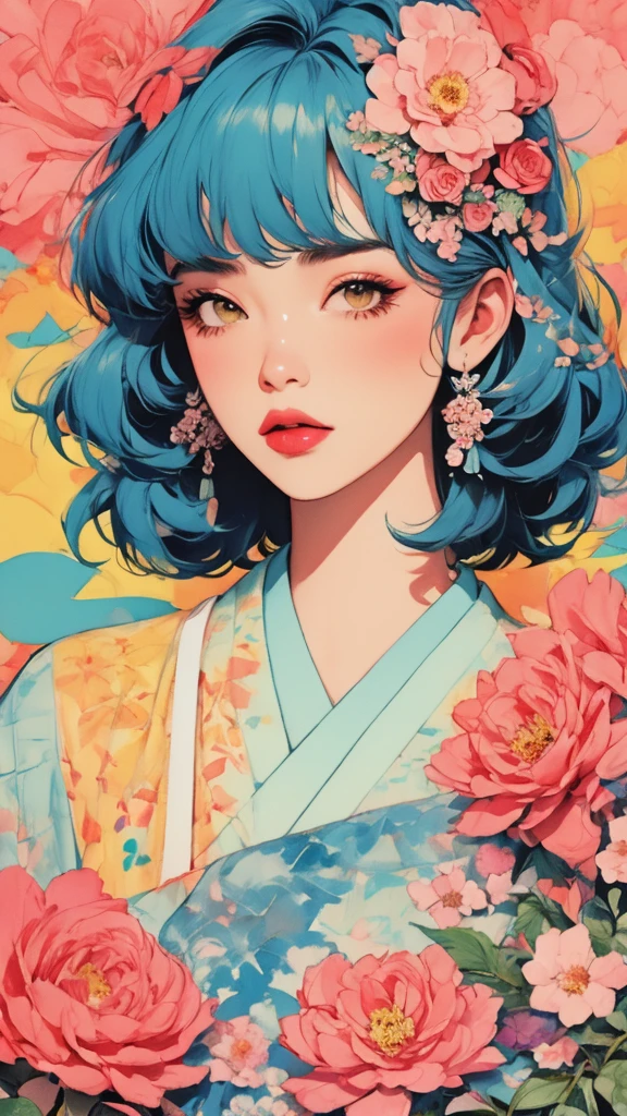 8K quality, Sylvia Pelissero watercolors, intense watercolor, watercolor detailed art, watercolor splash, surreal, avant-garde pop art, Beautiful and expressive paintings, Beautiful artwork illustration, very colorful tones, wonderful, cool beauty, highest quality,official art, vector art,stylish design, (((The strongest beautiful girl of all time))), (((Japanese)))、Idol、clear, Stylish sunglasses, Fashionable hats, (((highest quality))), bob hair, lips in love, HDR, ((Detailed details)), stylish fashion, detailed clothing texture, (((graffiti art))), colorful hair, ((masterpiece))、((Super detailed))、(((colorful flowers)))、