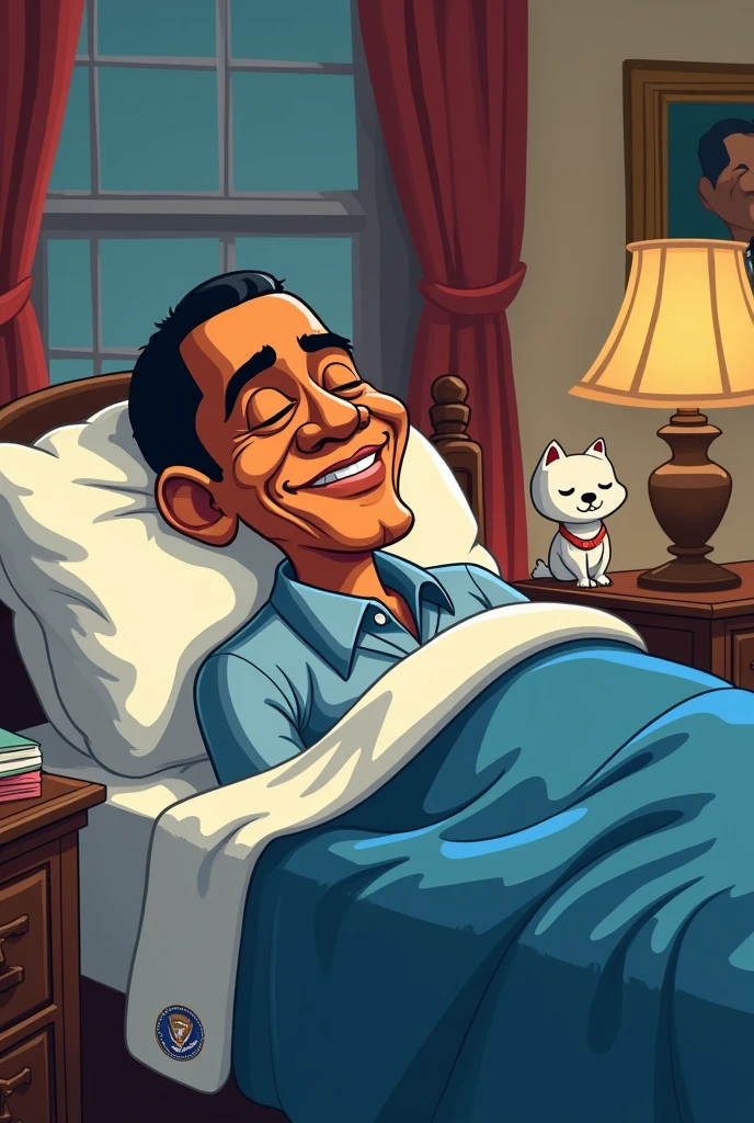 Barack Obama sleeping cartoon