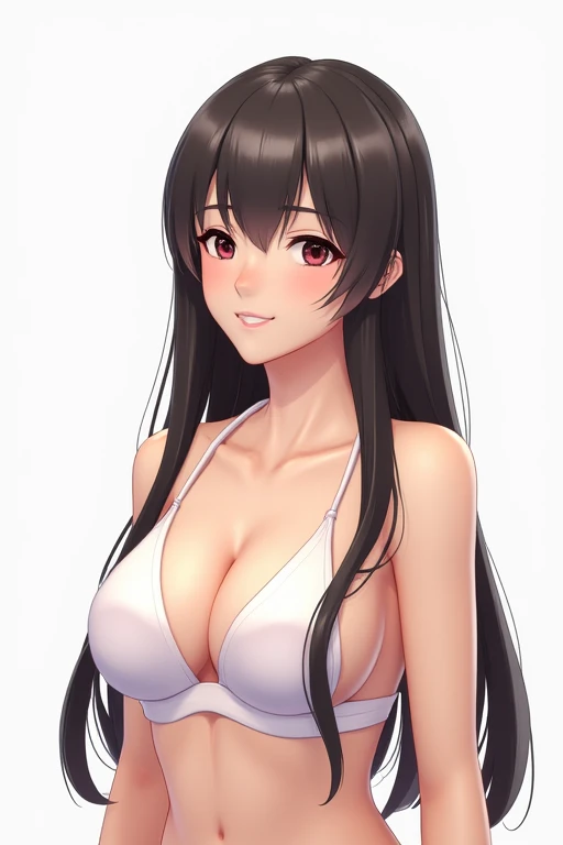 1人の女性Long Hair, , Open your mouth a little, High-resolution model, Long Hair, 大きな, smile, Simple Background, 3D Rendering, 