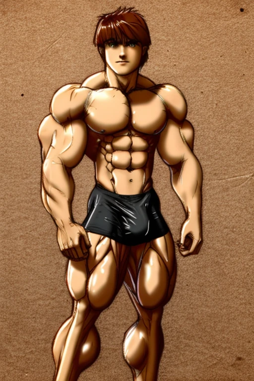 Muscular, ager, standing, shirtless, large bulge crotch, shorts, mbbbbb